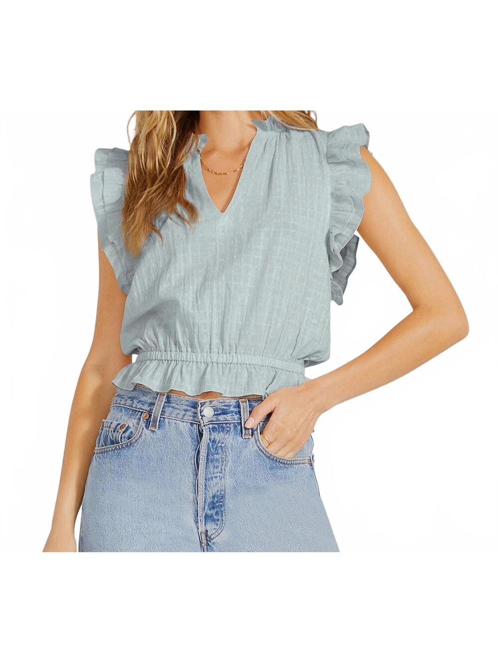 NWT Steve Madden BB Dakota Sage Ruffle Tank Top Small
